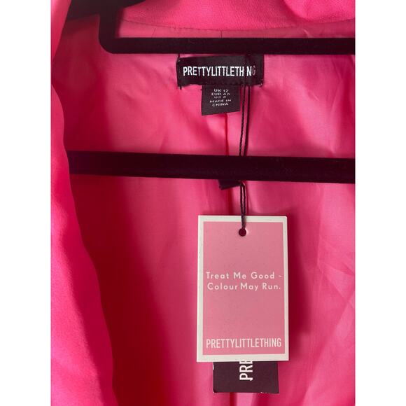 NWT PRETTYLITTLETHING BLAZER JACKET 8 PINK DOUBLE BREASTED BUBBLEGUM HOT PINK - Picture 4 of 15